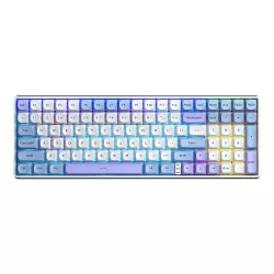 WIRELESS KEYBOARD (คีย์บอร์ดไร้สาย) AULA S100PRO RED SWITCH RGB - WHITE-BLUE-PURPLE